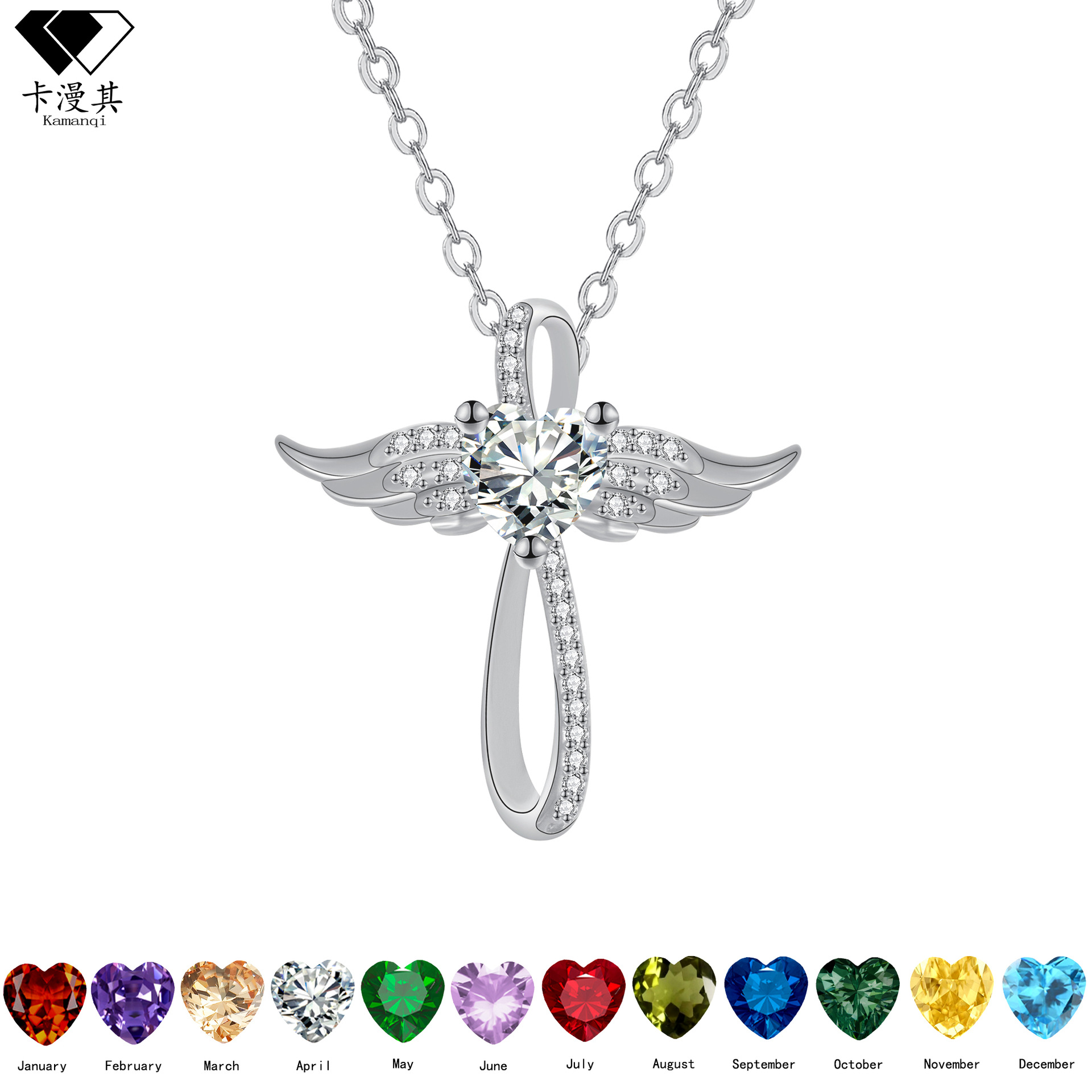Kaman its cross-border e-commerce Amazon TEMU hot angel wing pendant necklace high-end jewelry clavicle chain