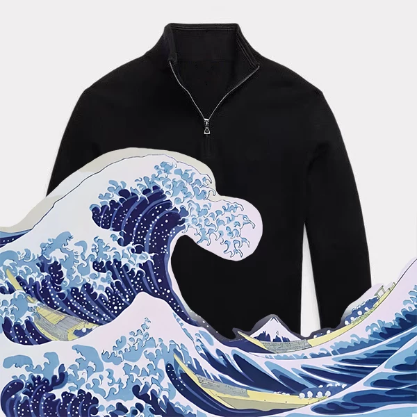 Mesh-Knit Cotton Quarter-Zip Sweater