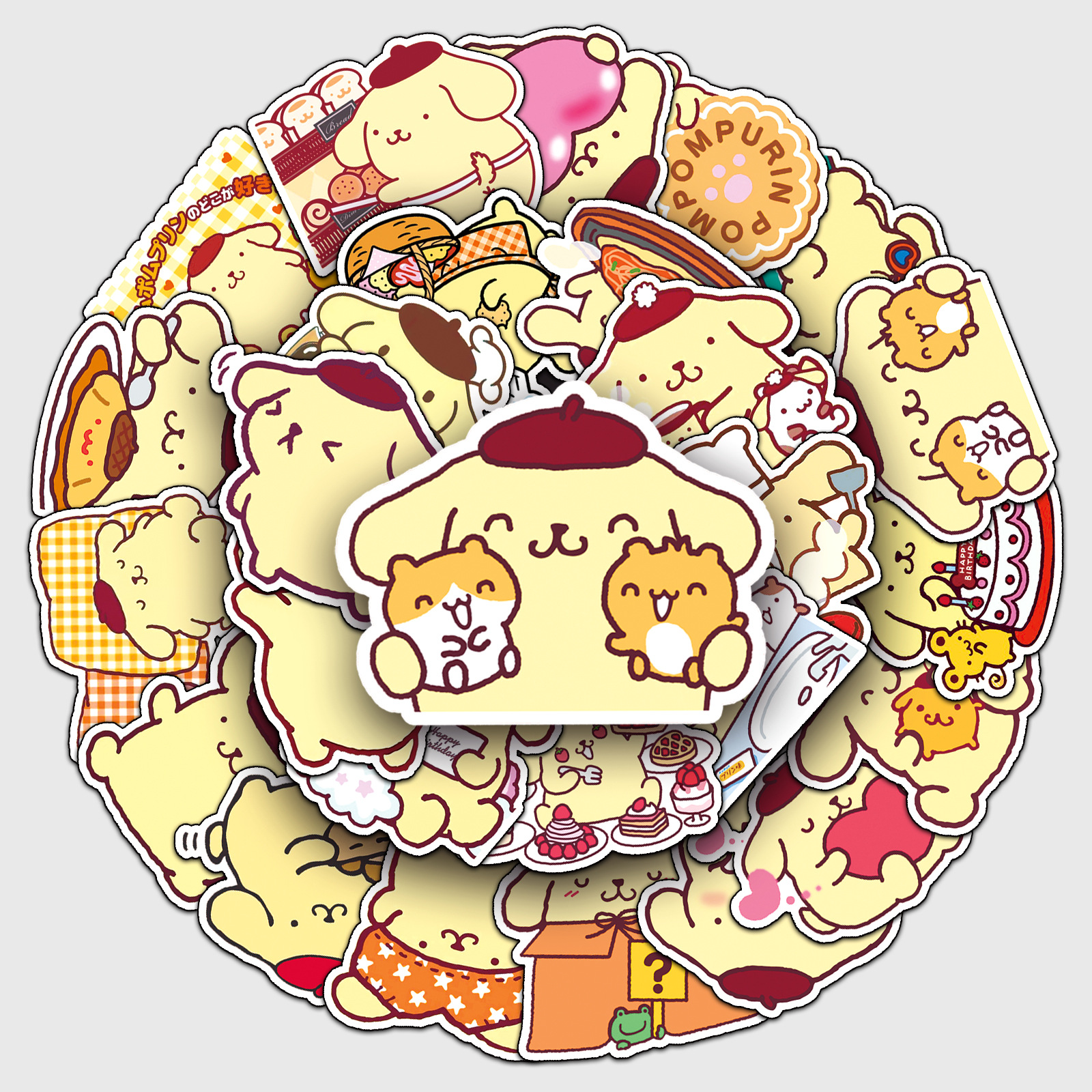 50 Pudding Dog Graffiti Personality Sanrio Cartoon Cute Hand Account Goo Card Decorative Water Cup Luggage Sticker