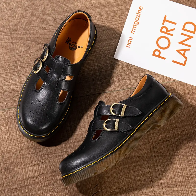 Dr. Lolita Japanese-Style Small Leather Shoes, Retro Mary Jane Shoes for Women, Round Toe Platform Sole Princess Genuine Leather Lolita Shoes