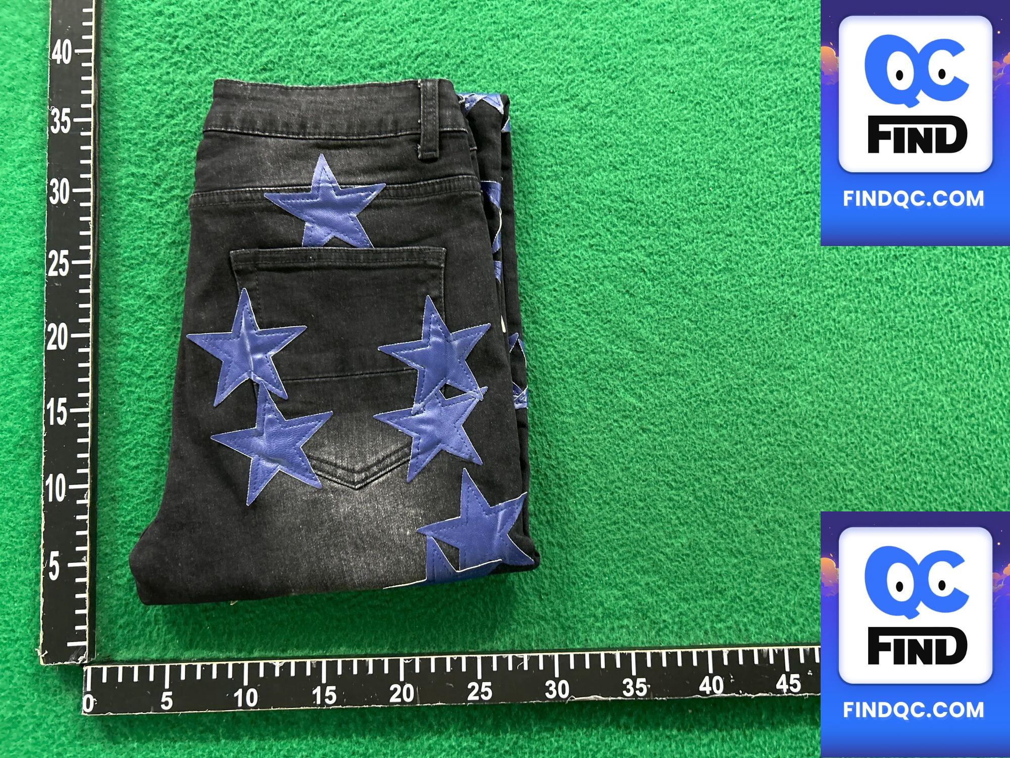 Fashionable Casual Slim-Fit Stylish Men's Jeans with Pu Star Patches, Patchwork Design, Trendy American High Street Ripped Star Details — QC-foto 2