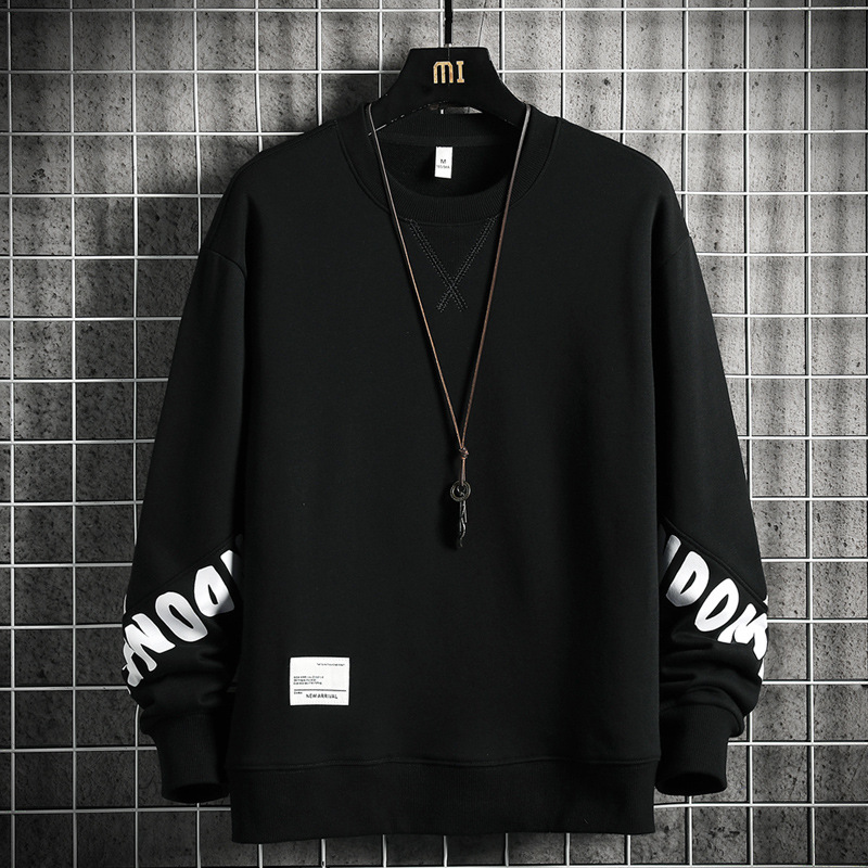 Sweater Men's 2022 Autumn New Youth Fashion Texture Printed Loose Casual Sports Round Neck Sweater Men's Cross-border Sweater