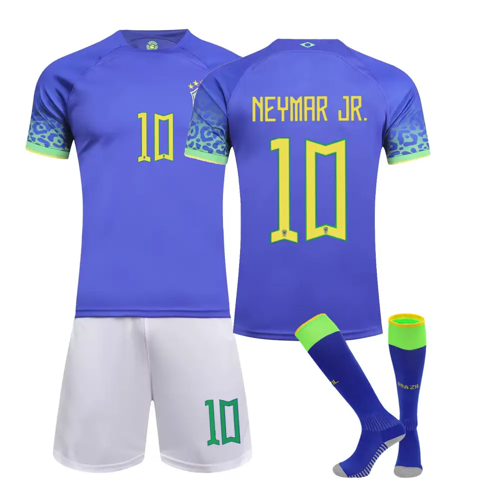 2022 Brazil national team jersey No.10 Neymar Home and Away Jersey children's football team uniform sports suit men