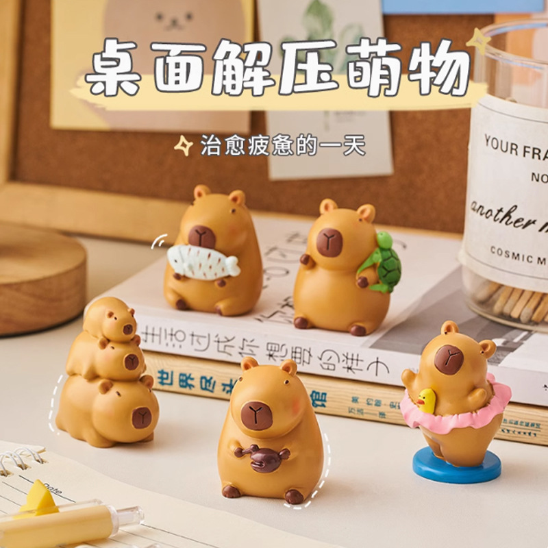 Cartoon Barra Animal Blind Box Resin Ornaments Office Desktop Ornaments Blind Bag Decompression Creative Ornaments Small Gift