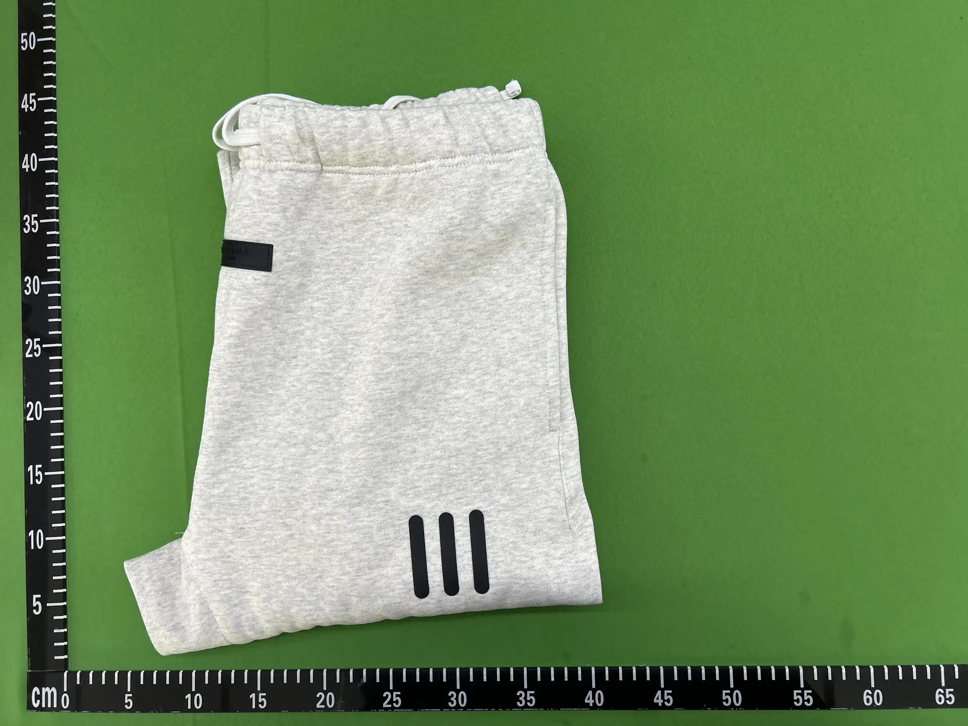 ESSENTIALS new autumn and winter fleece-lined joint three bar wide leg pants terry toe pants for men and women couples