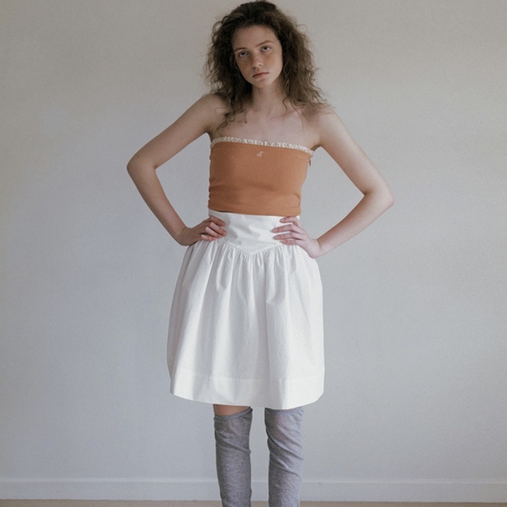 Now Korean Dongdaemun Designer Over***Flair23 Spring Cute Pleated Girdle Bud Skirt