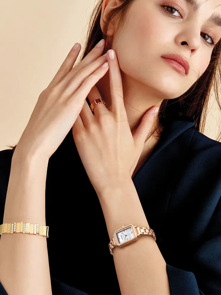 Mark Huafei Watch Women Retro Fashion Small Green Watch Women's Watch Waterproof Quartz Small Square Dial Watch