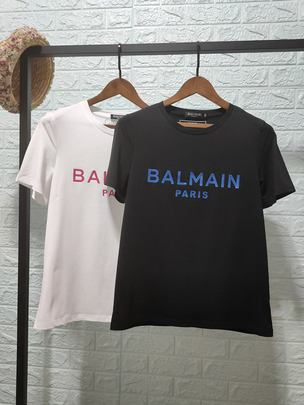 Spring and summer 2020 new balmain three-dimensional letter printing loose short sleeve Balmain cotton T-shirt for lovers