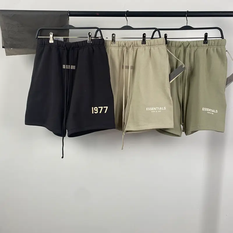 terry cloth shorts couple's five-point pants ESSENTIALS shorts FOG double-line sweater trendy brand shorts