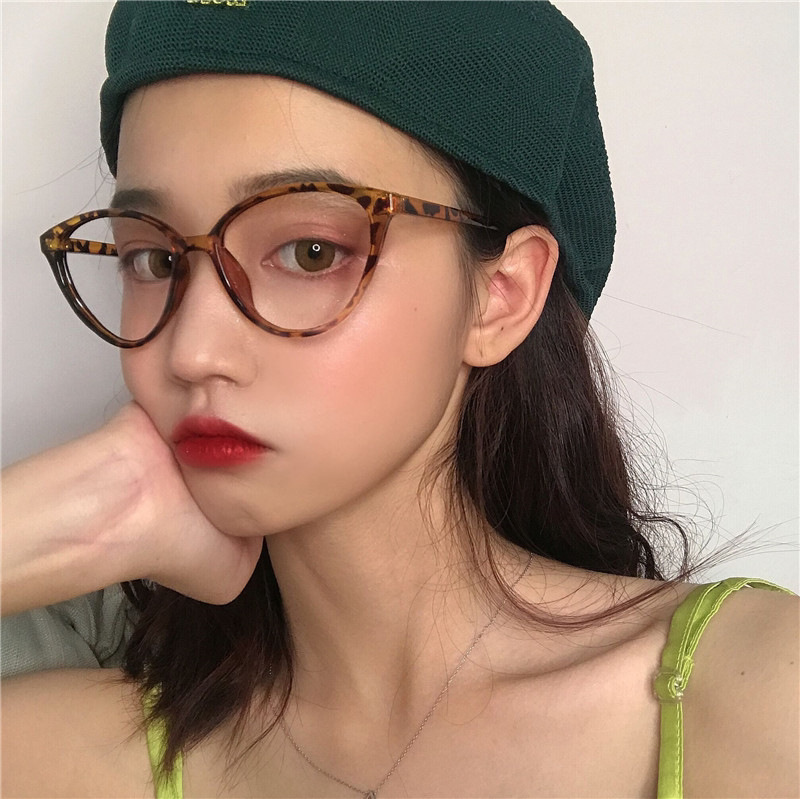 Trendy cross-border new vintage sunglasses European and American cat's eye flat glasses personalized fashion glasses frame myopia frame glasses