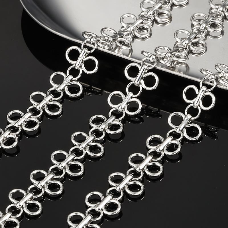 New stainless steel four-leaf clover chain diy chain necklace bracelet fashion titanium steel clover chain jewelry hanging chain