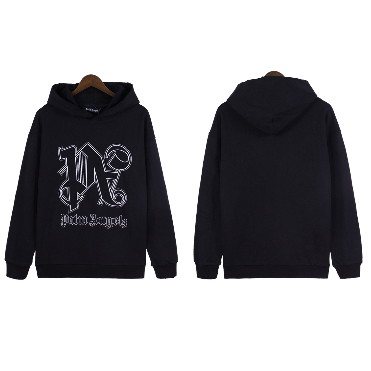2023 Early Autumn New Palm Angels Men's and Women's Classic Ripped Logo Embroidered Hooded Sweatshirt