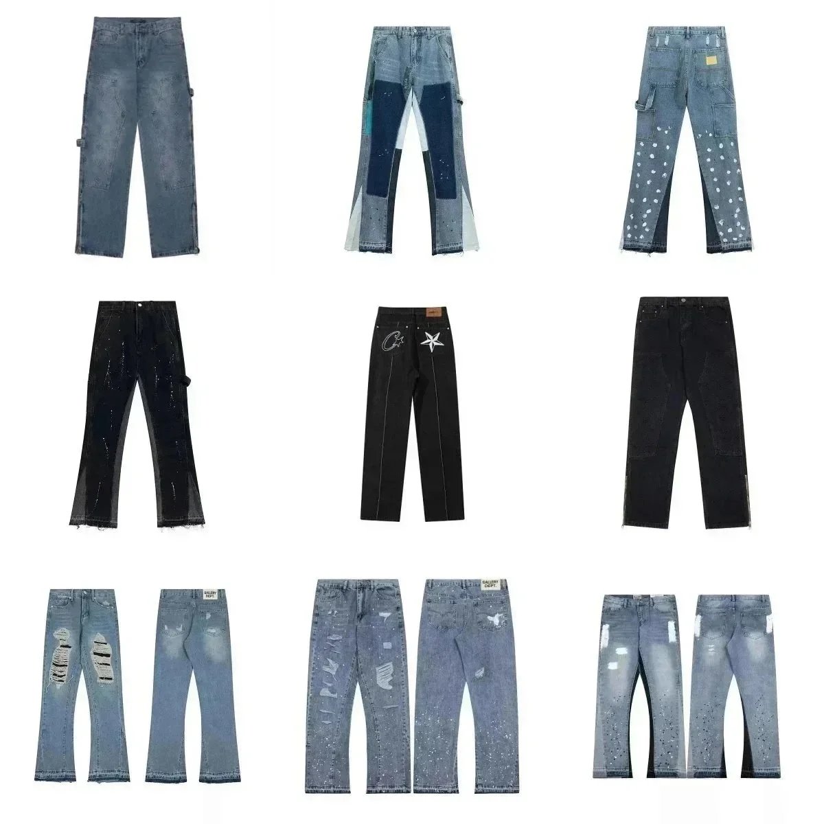 Whatsapp:+63 9666157946JL232025高质量版水洗破洞拼接牛仔裤