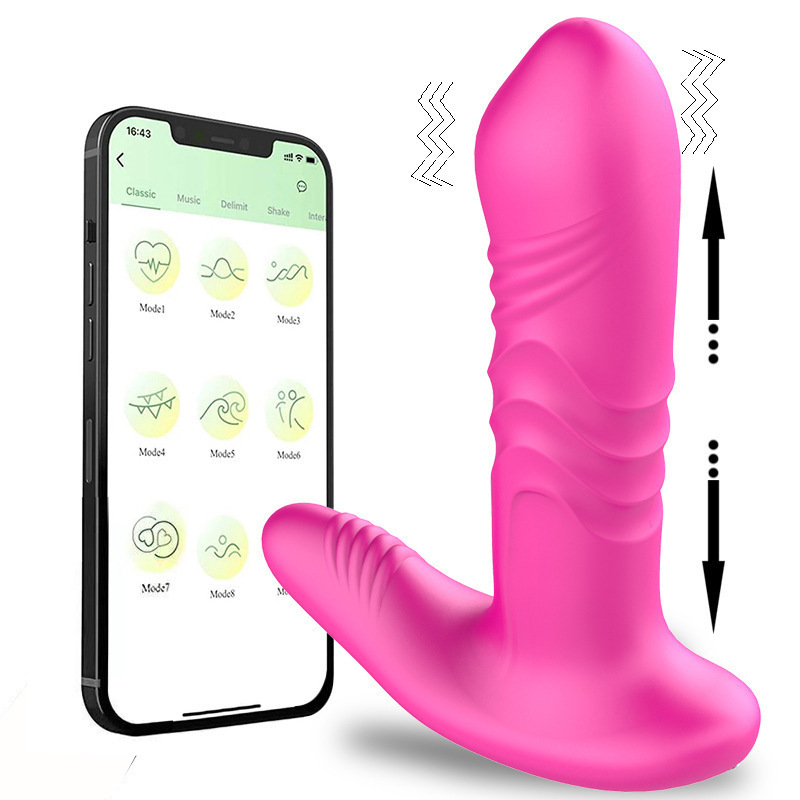 Cross-border new wireless remote control twilight APP telescopic posterior prostate massager anal plug for men and women