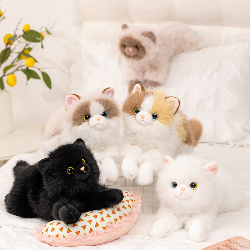 Simulation Meowing Kitten Doll Plush Doll Children's Comfort Cloth Doll for Girls Birthday Healing Gift Wholesale