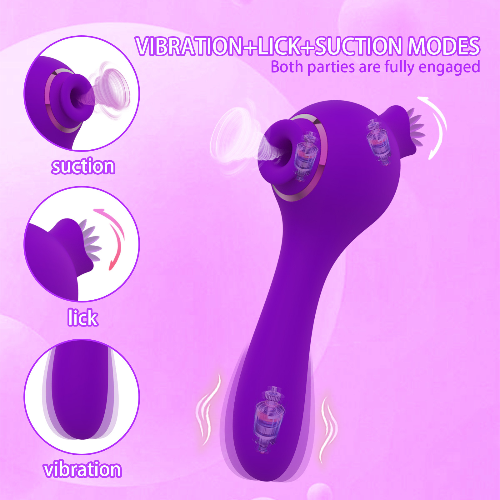 Cross-Border Popular Product Little Prince Tongue Licking and Sucking Vibrator Three-In-One Massage Stick Female Masturbation Device Sex Toy
