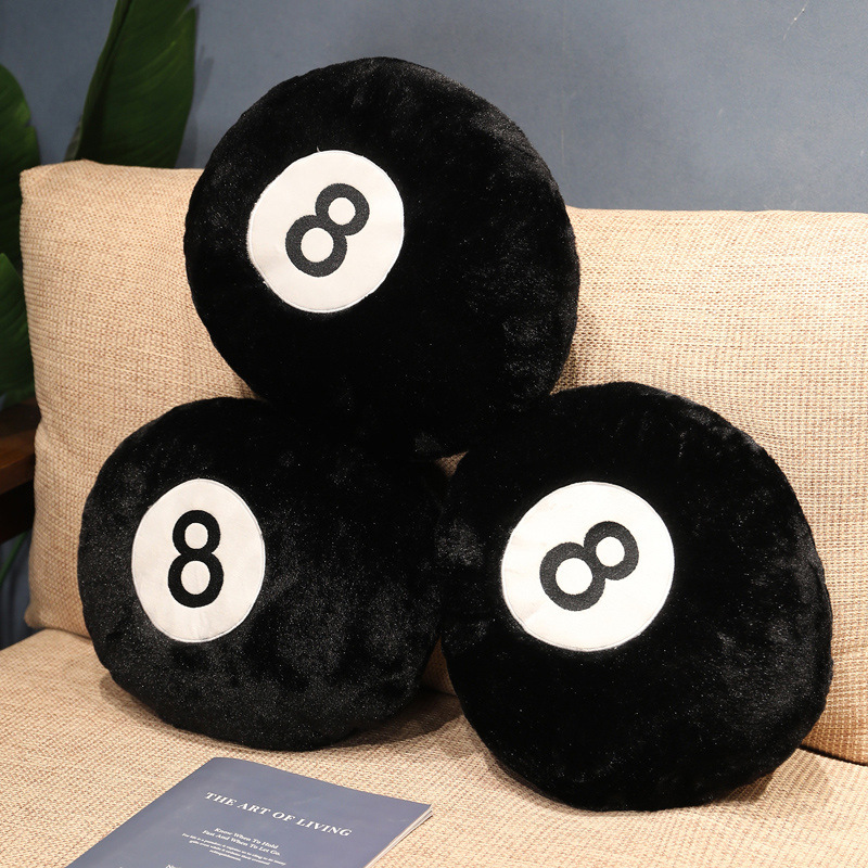 Creative black 8 billiards pillow plush toy sofa pillow manufacturers wholesale cushion living room decoration QC 写真 1688 Qualit.ly