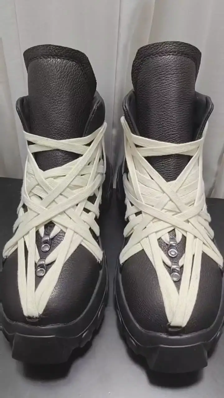 RO high-top muffin boots mummy crazy straps Korean retro tank thick bottom heightening fashion men's shoes foreign trade