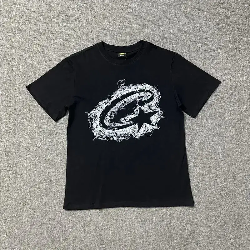 Black T-shirt with graphic print