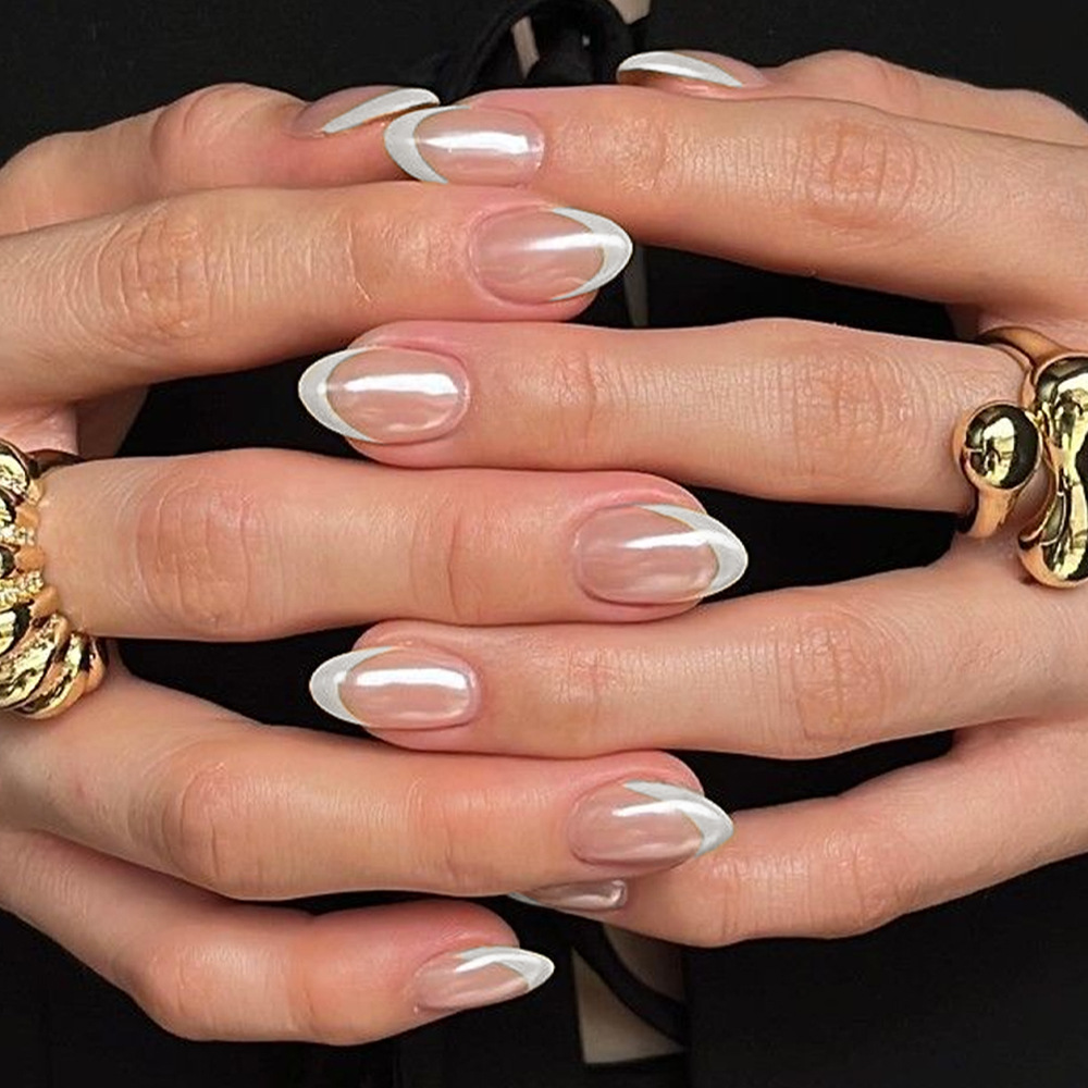 Short French-Style Electroplated Nude Color Press-On Nails, High-End Fake Nails, Pure Desire Style, 30 Pieces, Detachable Nail Art, Cross-Border
