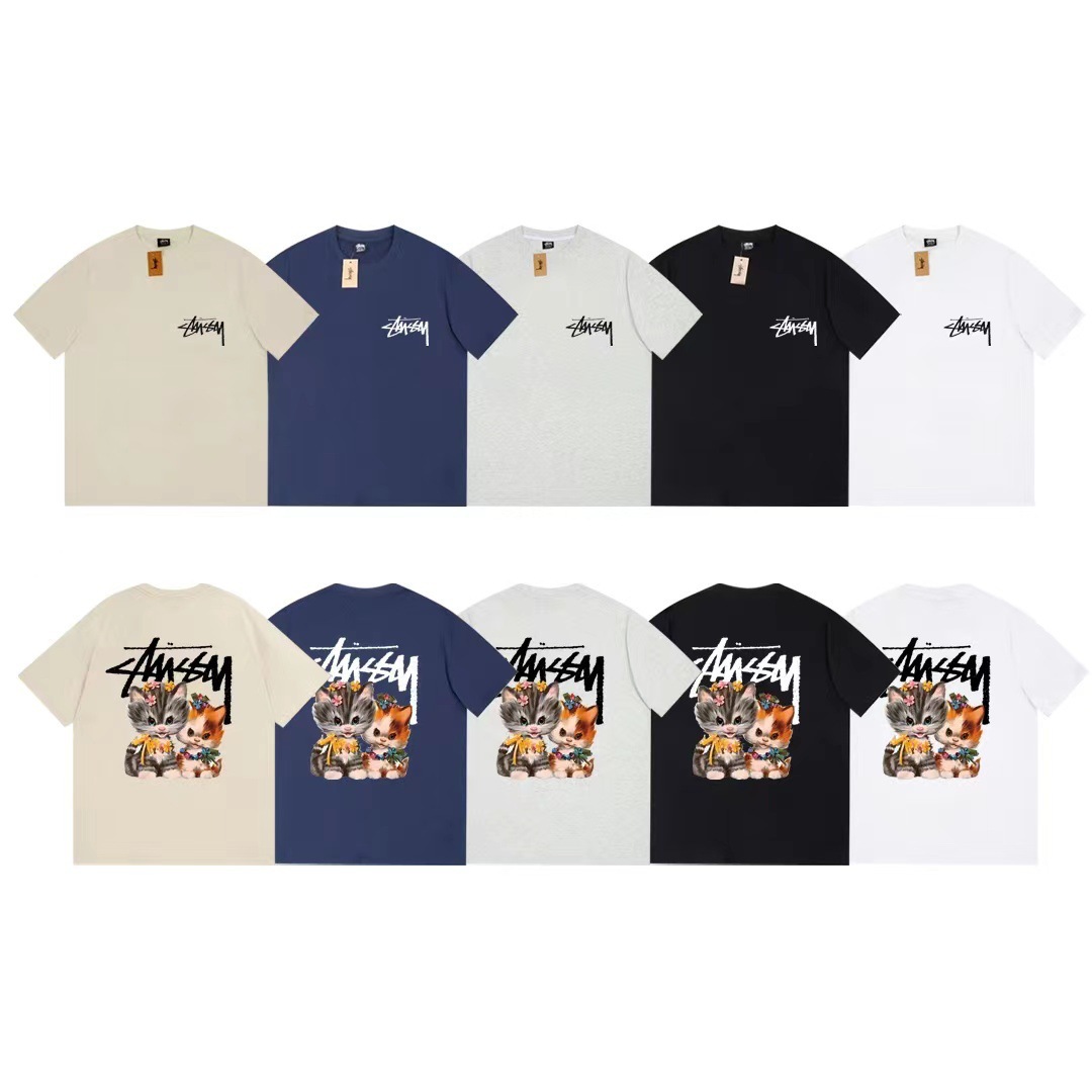 Trendy brand 24 spring and summer STX variety of high version 230g cartoon doll printed loose casual men's and women's T-shirt jacket 3 QC-foto från 1688 på Qualit.ly