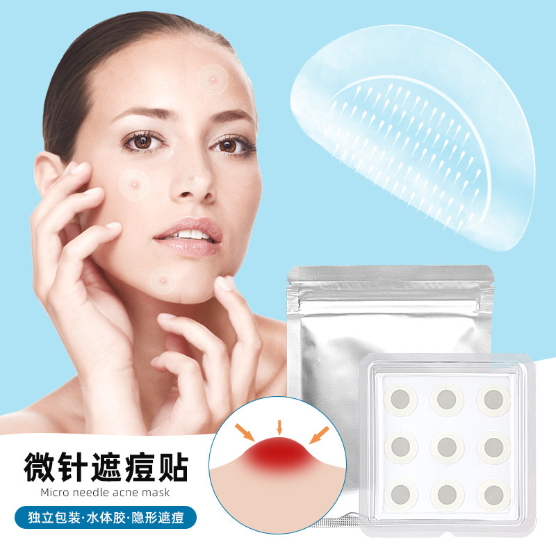 Cross-border hot selling microneedle covering acne patch soluble microcrystalline invisible patch skin can be used day and night microcrystalline patch