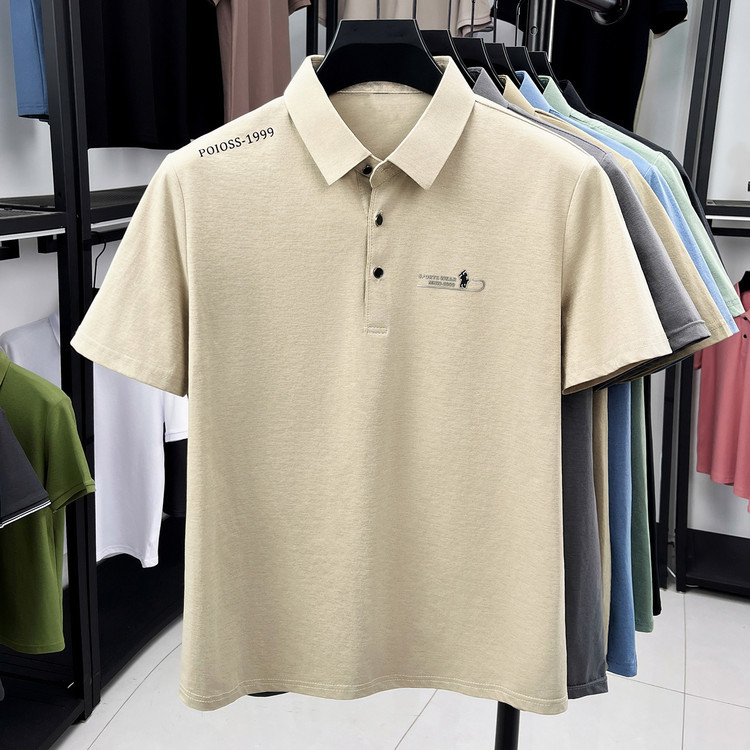 Summer New Men's Fashion Simple Short-Sleeved Polo Shirt Light Business Casual Lapel Breathable and Comfortable Men's Clothing