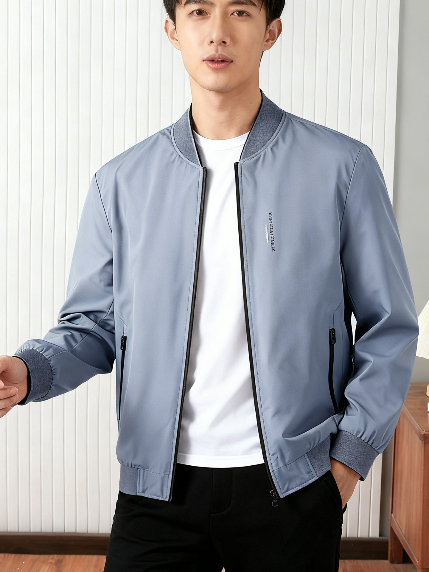 Reversible Jacket for Men, Spring and Autumn Baseball Collar Casual Outerwear 1U362 New Spring Jacket
