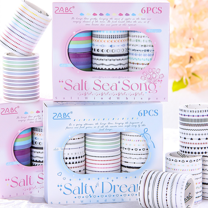 Cross-border ZABC tape clear salt time series boxed decorative suit salt collage backing European 2