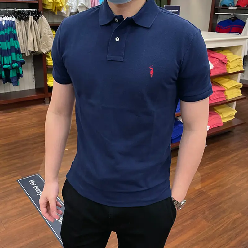 Paul Classic Polo Shirt Men Summer Short Sleeve T-Shirt Business Casual Turn-Down Collar pure cotton Brand Horse Label Embroider T-Shirt