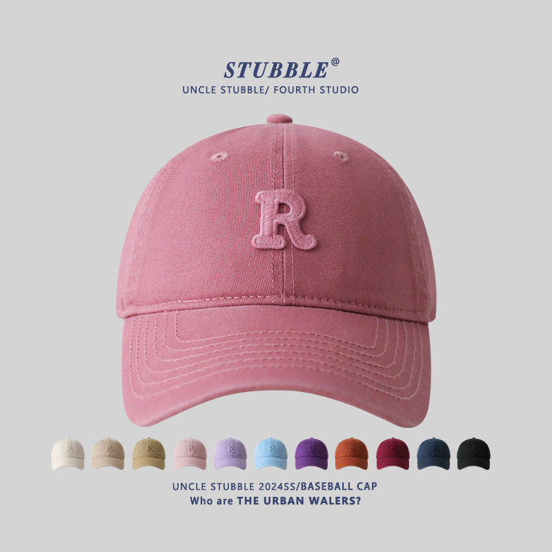 Korean-style R-standard Baseball Cap Men's and Women's Casual All-match Pure Cotton Soft Top Cap Wide Brim Shown Face Small Sunshade Hat