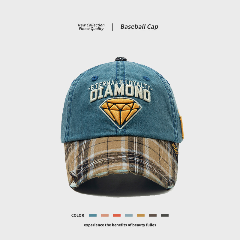 Hat Women's Autumn and Winter American Baseball Cap Casual All-match Fashion Cap Men's Street Trendy Embroidered Sun Hat