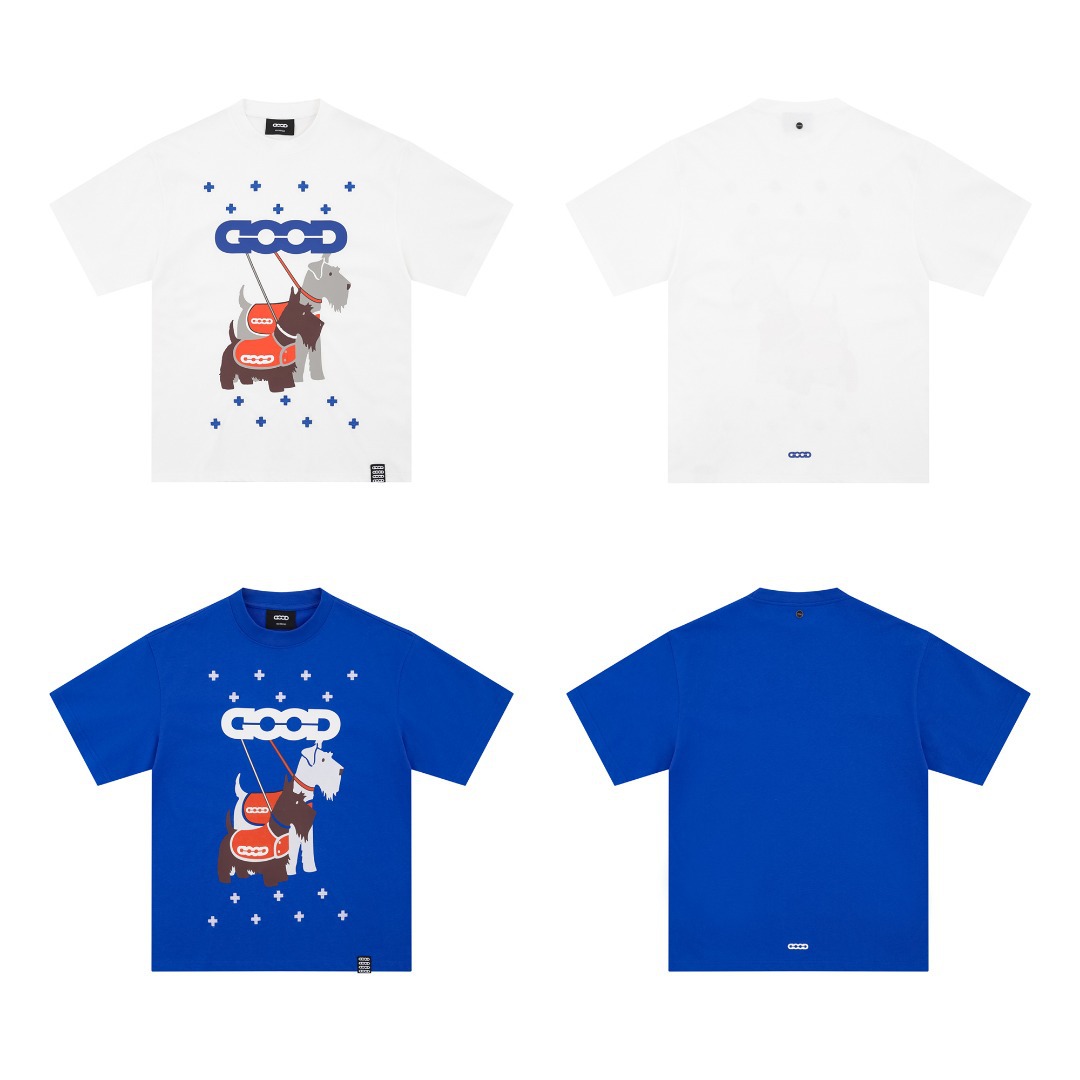 Cross-Border Good Trendy Brand Schnauzer Cross Tatami Accessible Luxury Fashion High-End Printed Short-Sleeved T-Shirt Dropshipping