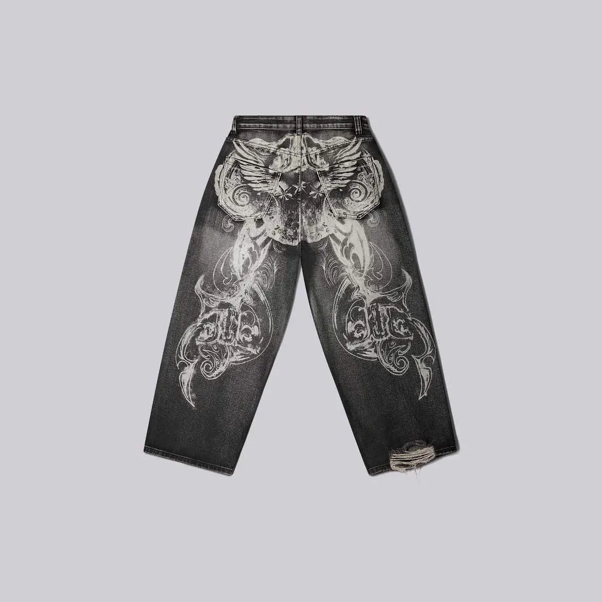 European and American Style Cross-Border 2025 New Washed Jeans for Men and Women Retro High Street Y2K Trendy Brand Straight Pants Ins