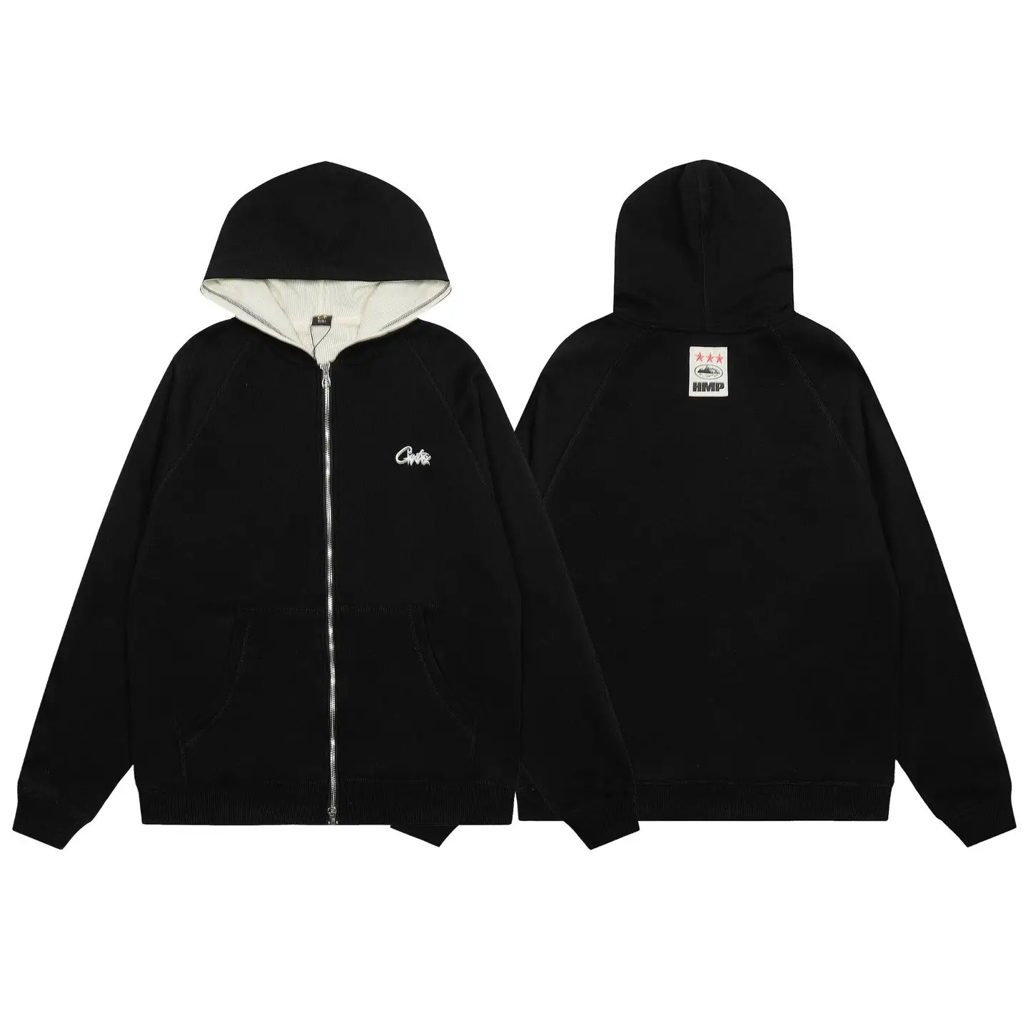 Cross-Border New Corteiz Alcatraz Letter Logo Printed American High Street Suit Sweatpants Zipper Hoodie