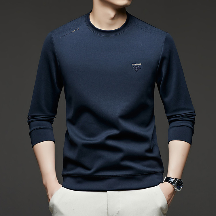 Men's Sweatshirt Wholesale Loose Casual Spring & Fall Fashion Versatile Round Neck Long-Sleeved T-Shirt Dad Top Bottoming Shirt