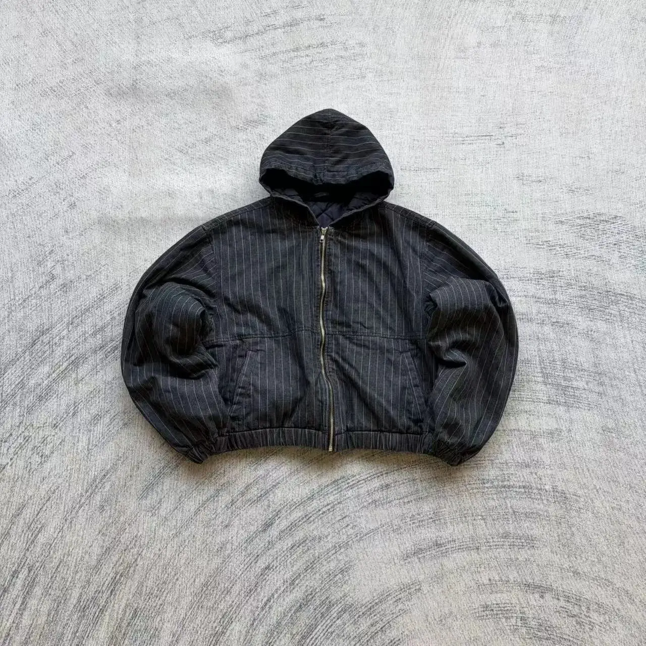 Pinstripe Zip Up Hoodie