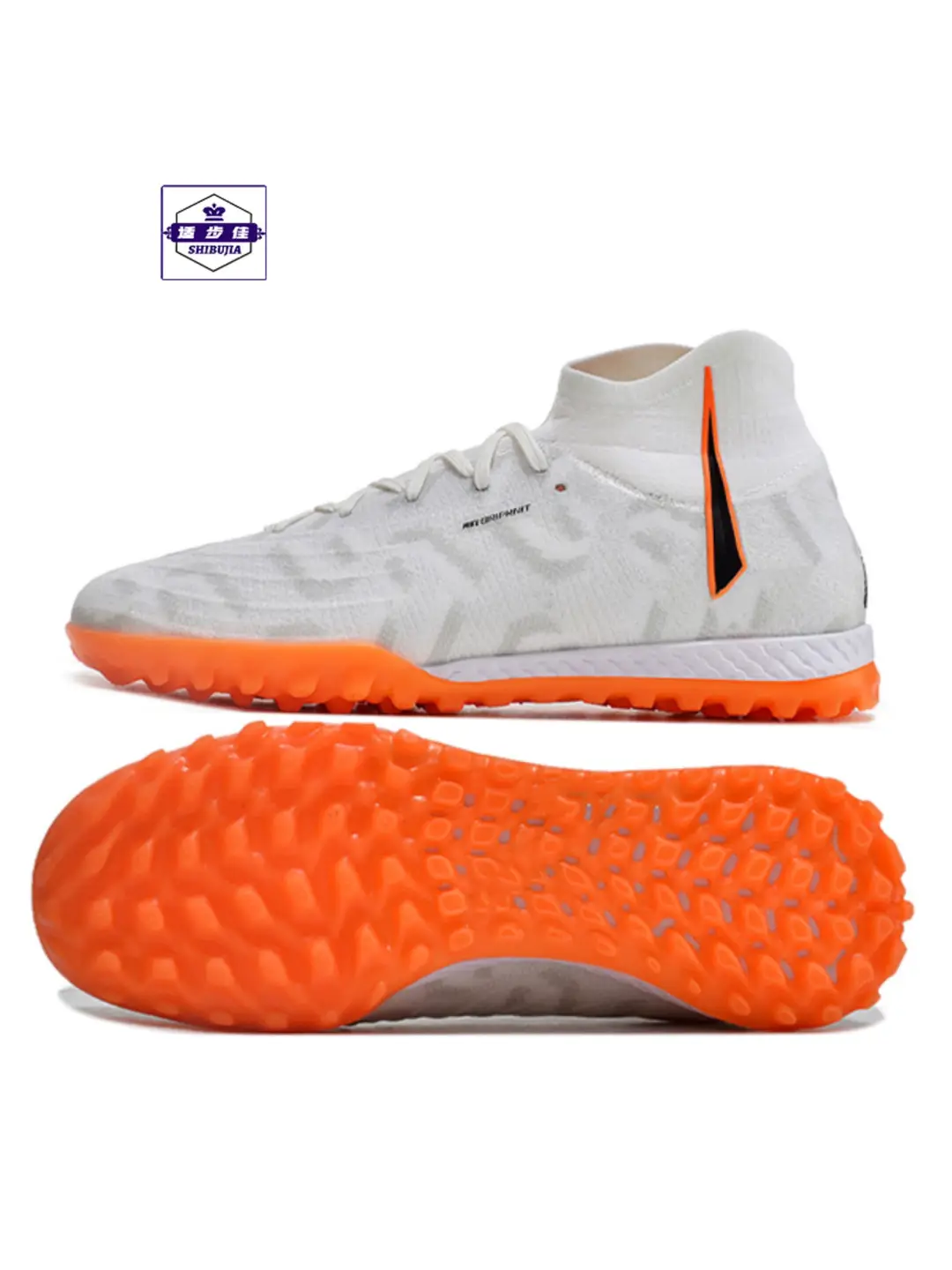 High-Top Football Shoes Tf Broken Spikes Breathable Knitting Artificial Turf Training Shoes Non Slip Abrasion Resistant Frisbee Sports Shoes