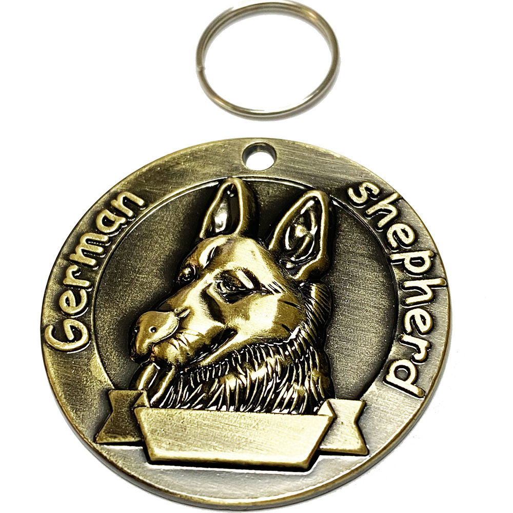 Ancient Bronze Dog Tag Pet Collar Pendant Anti-Lost Identity Tag Laser Engraving Ins Style Pet Identity Tag