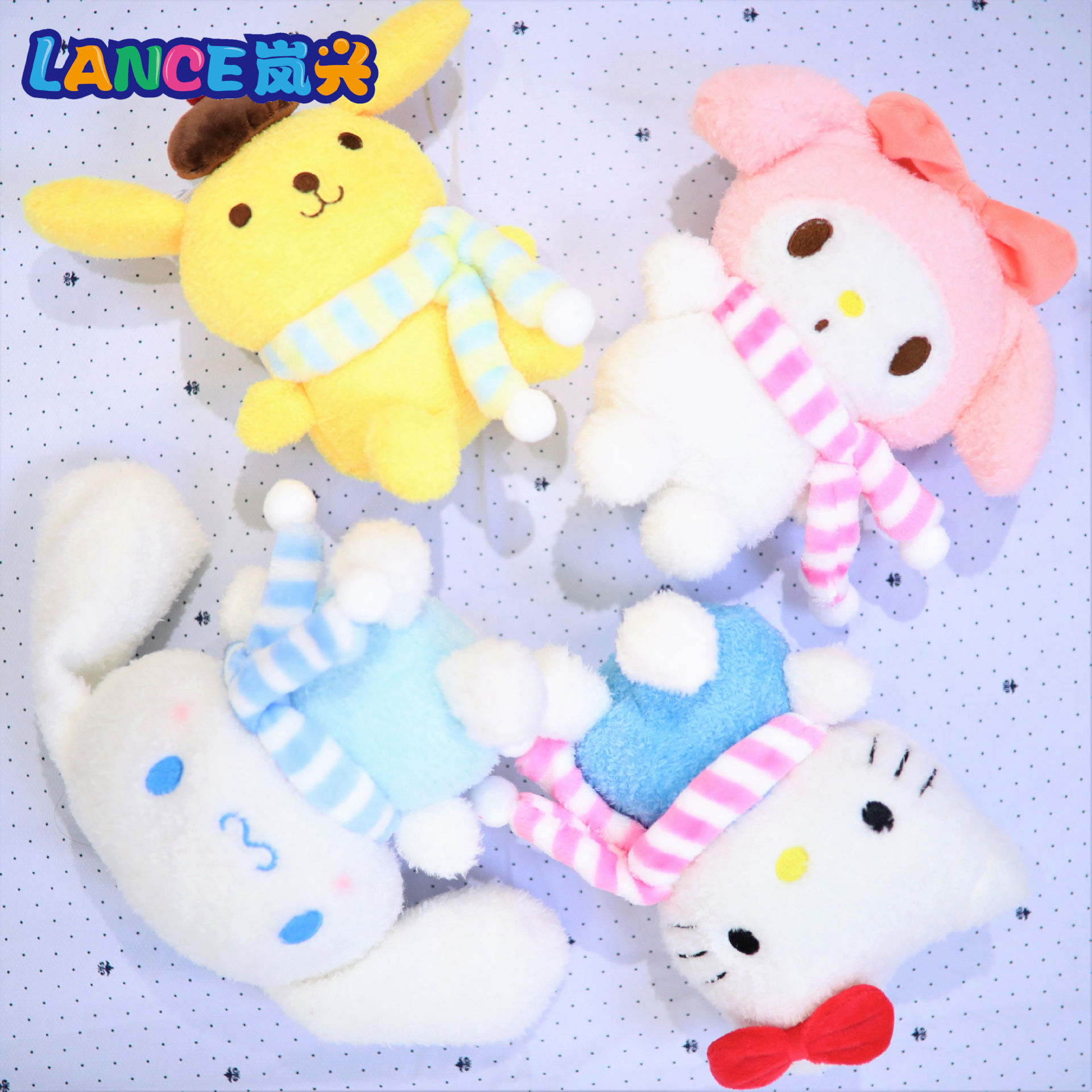 20cm Scarf Four Styles Sanrio Tiktok 8-Inch Doll Machine New Model Claw Machine Plush Toy Street Stall Cross-Border