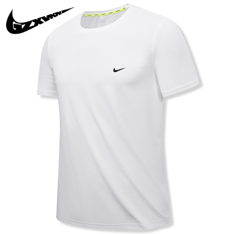 Men's 2025 Summer Short-Sleeved T-Shirt Men's Ice Silk Quick-Drying Clothing Outdoor Sports Half-Sleeved Training Fitness Running T-Shirt