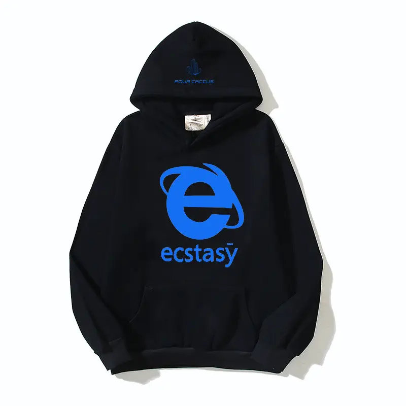 Europe and the United States ins style small high street retro big e browser star with hoodie hoodie men's and women's fashion brand