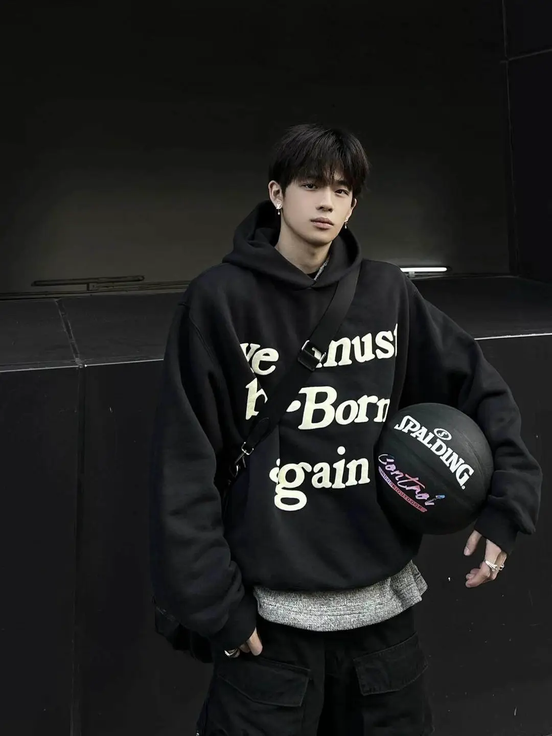 Cpfm Fsyz Kanye Rebirth Series American Style Trendy Brand Foam Letter Couple Fleece-Lined Casual Hoodie for Men