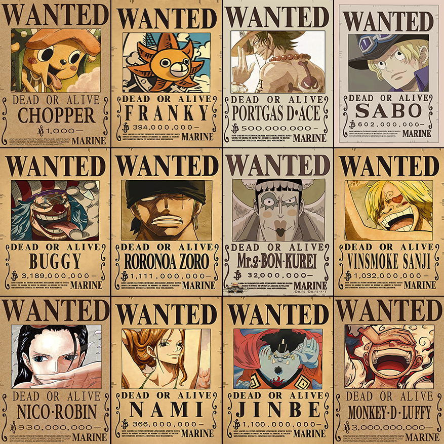 Canvas One Piece Wanted Poster Character Retro Poster Foreign Trade Platform Supply Source Fotografie QC de pe 1688 pe Qualit.ly