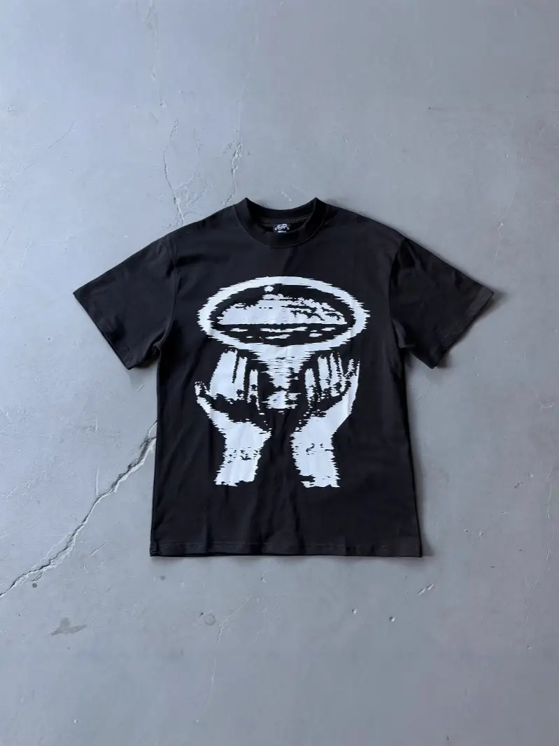 DRILL wind American high street hip-hop print short-sleeved t-shirt men 2025 new summer trend trend half-sleeved body shirt