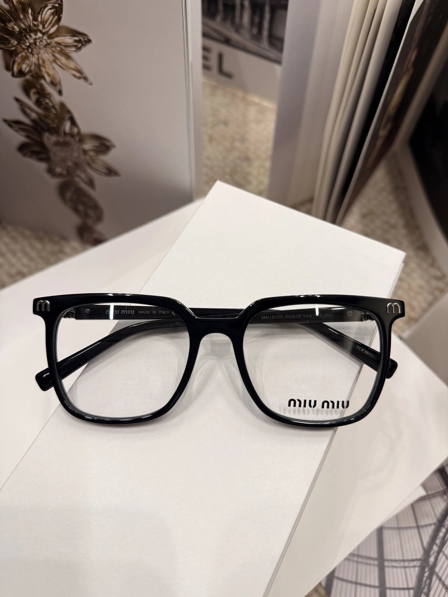 【原单】miu家VMU 61ZS新款眼镜黑框眼镜素颜镜近视眼镜眼镜框眼镜架文艺斯文细框板材 过敏人士必备