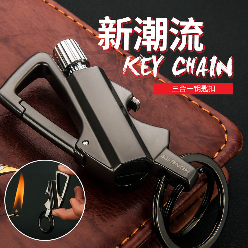 Wanci Match Kerosene Lighter with Multifunctional Keychain Outdoor Waterproof Portable Wholesale Bck2-666