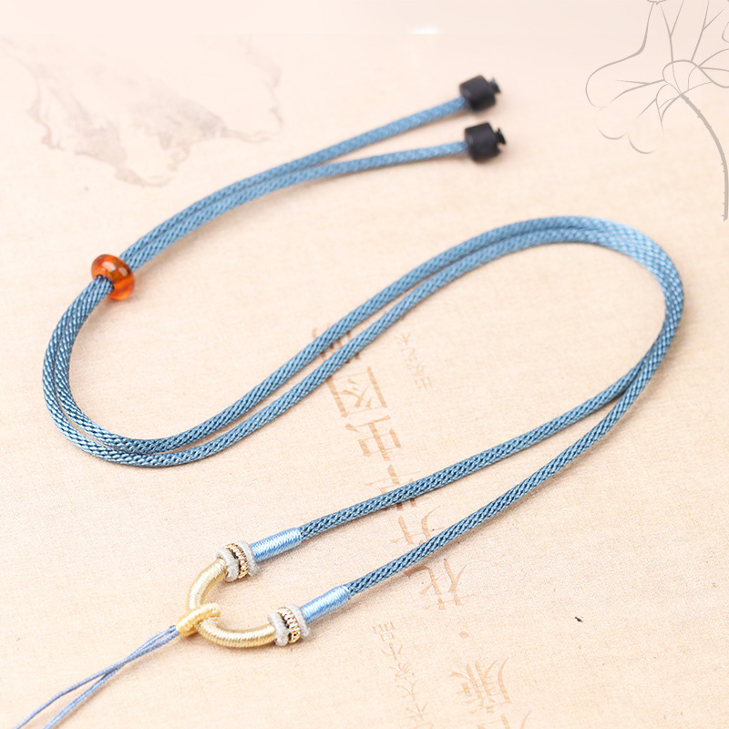 Elegant pendant rope with Buddha brand gold jade pendant necklace rope wholesale new men's and women's woven jade pendant rope