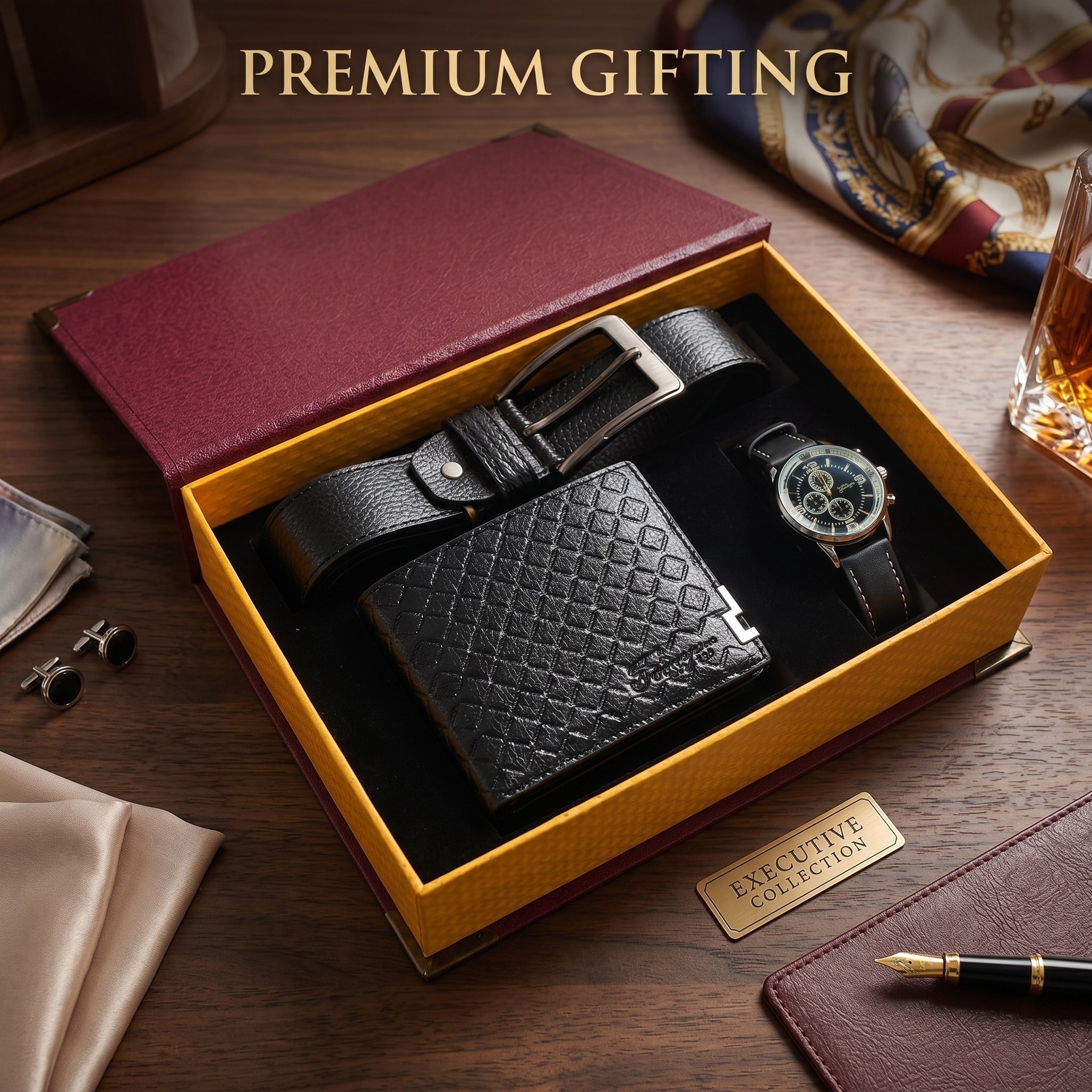 Cross-Border Gift Set, Watch, Belt, Wallet, Men's Gift, Business Gift, Father's Day, Valentine's Day Set