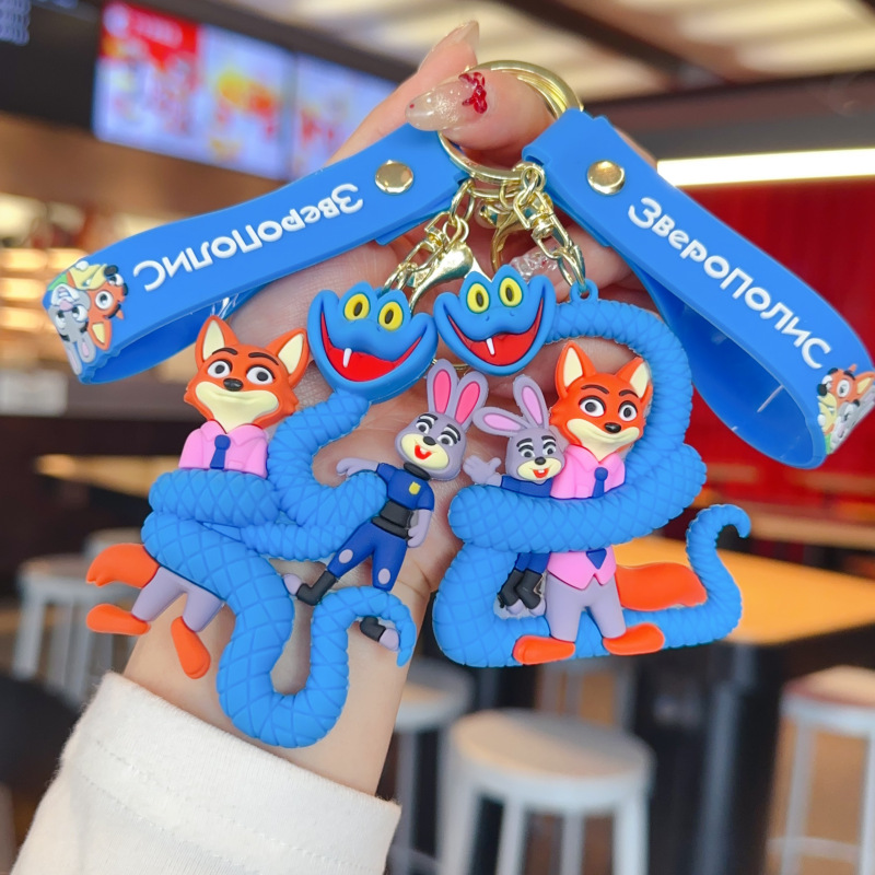 Zootopia Keychain Pendant Cute Judy Nick Keychain Men's and Women's Bag Accessories Gift Wholesale